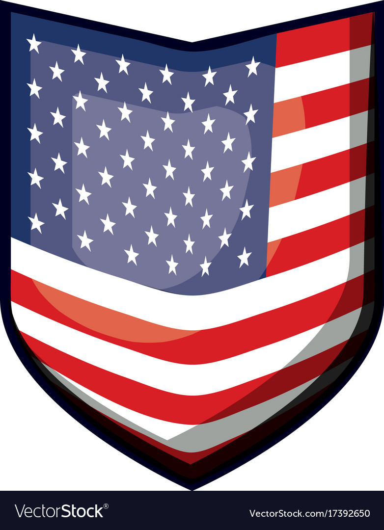 Shield of flag united states america colorful