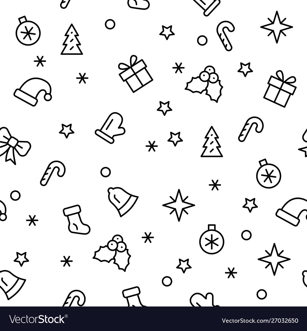 Simple christmas seamless pattern with symbols