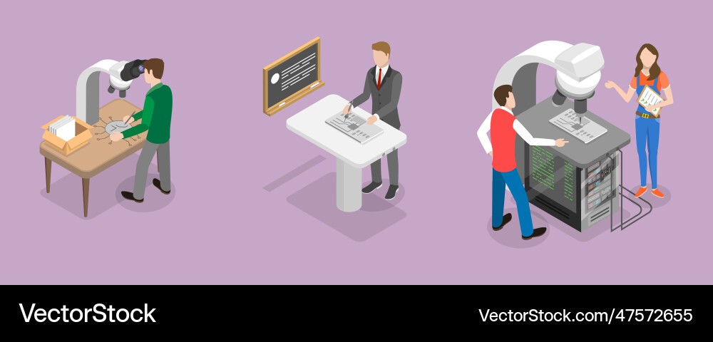 3d isometric flat conceptual Royalty Free Vector Image