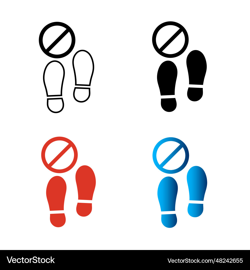 Abstract do not step silhouette Royalty Free Vector Image