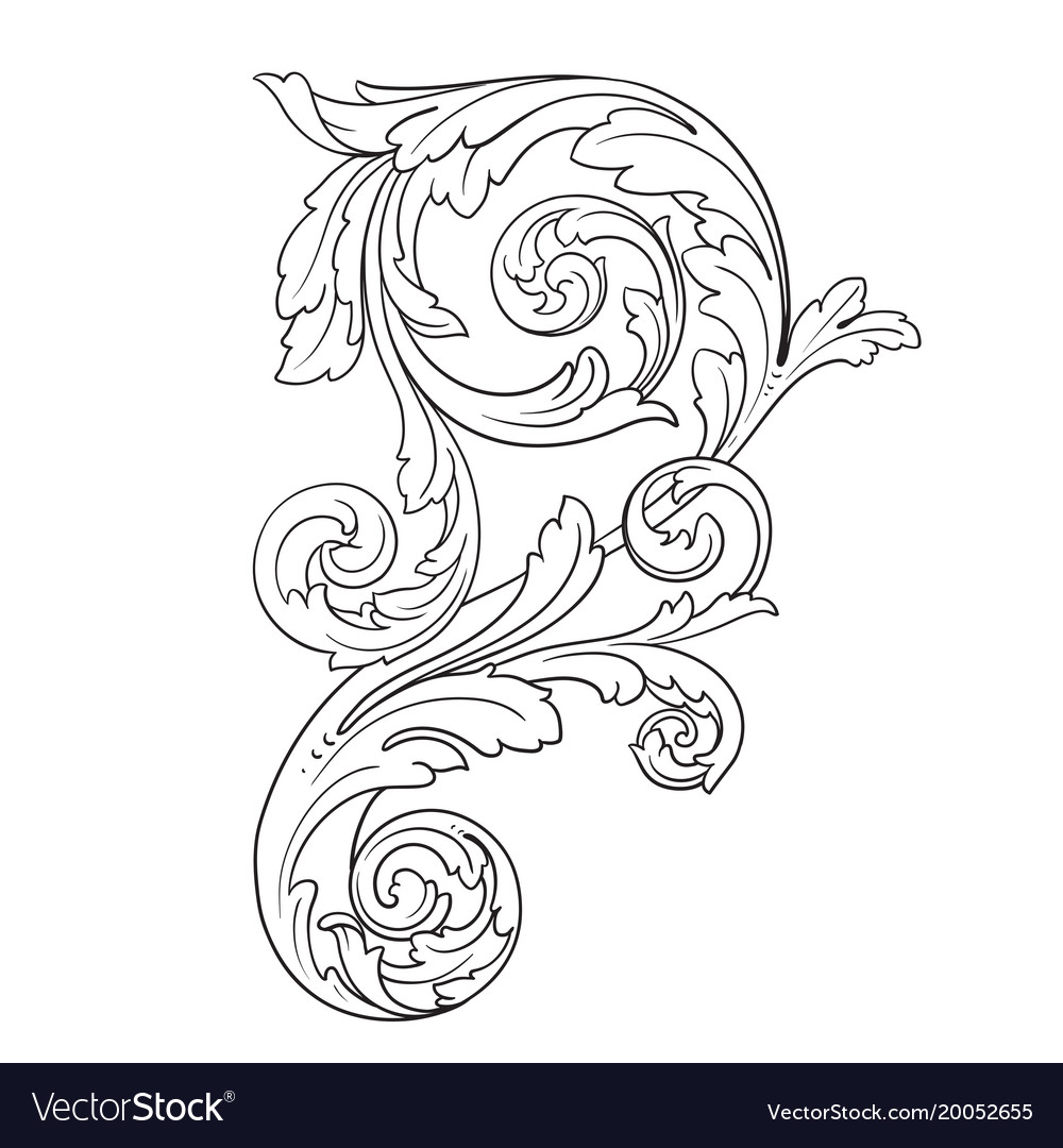 Baroque ornament in victorian style Royalty Free Vector