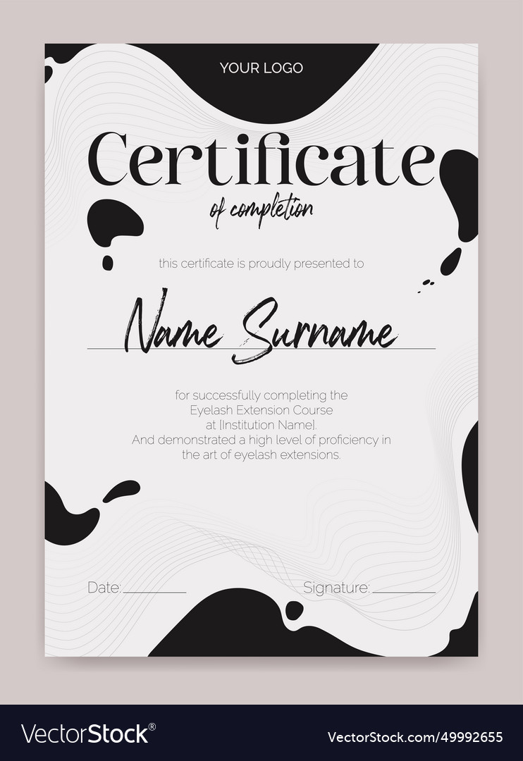 Black and white certificate template Royalty Free Vector