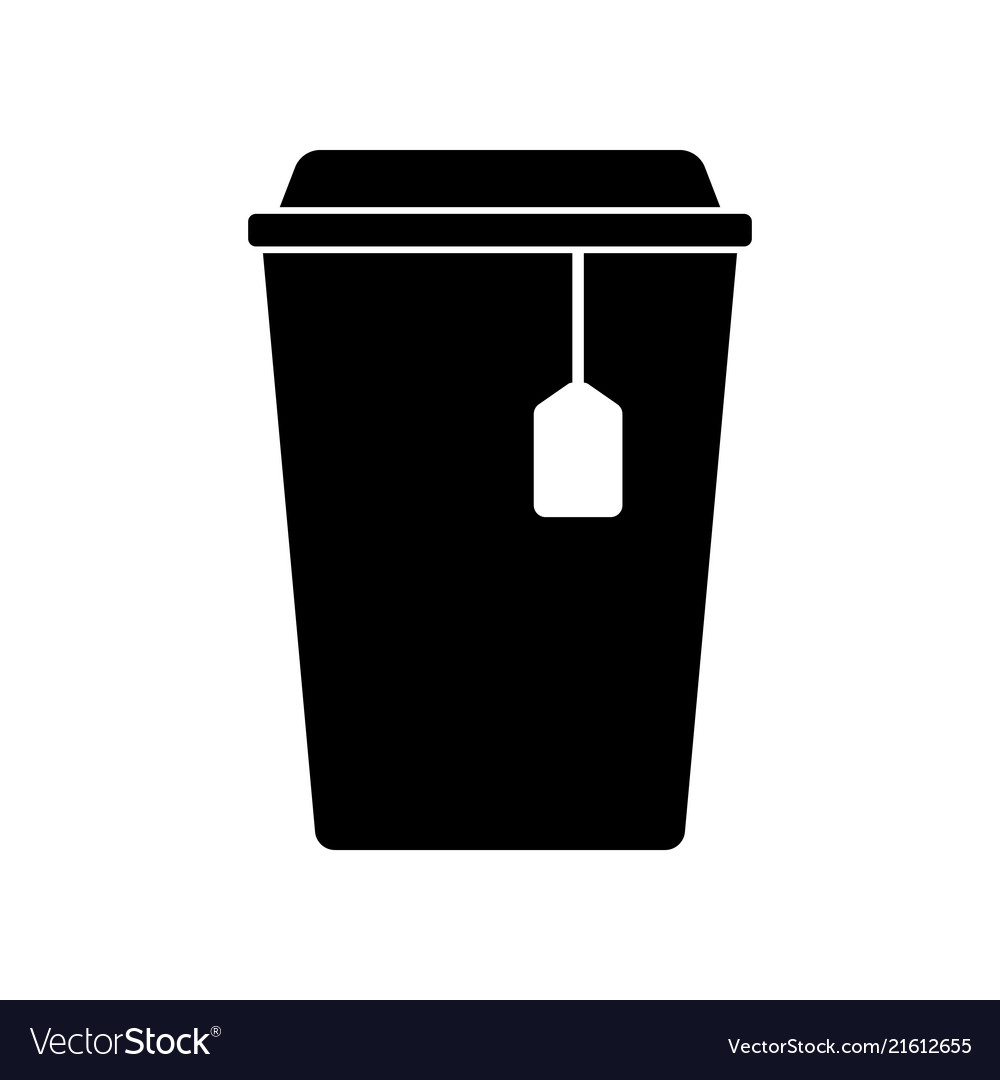 Cup with tea sign filled black icon Royalty Free Vector