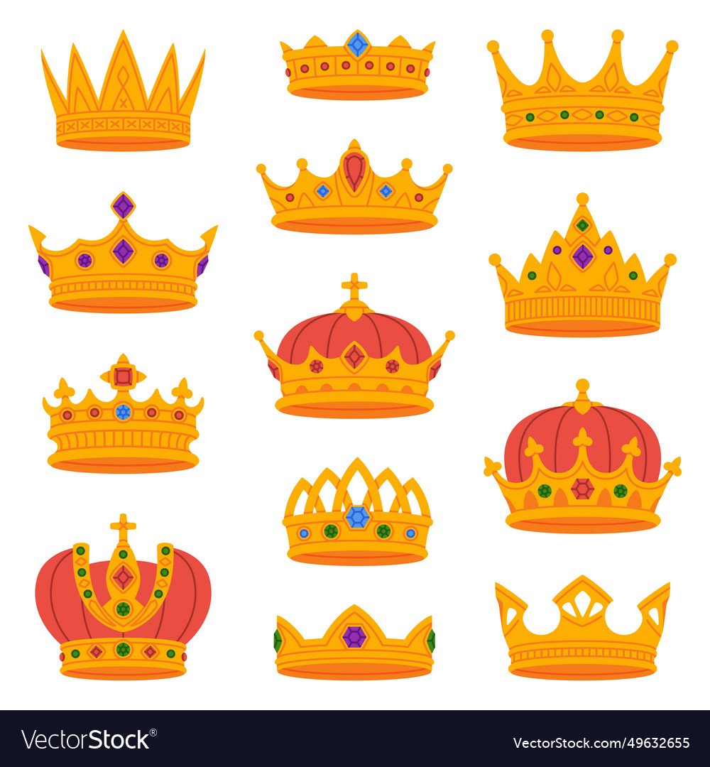 Golden crown as royal and monarch symbol