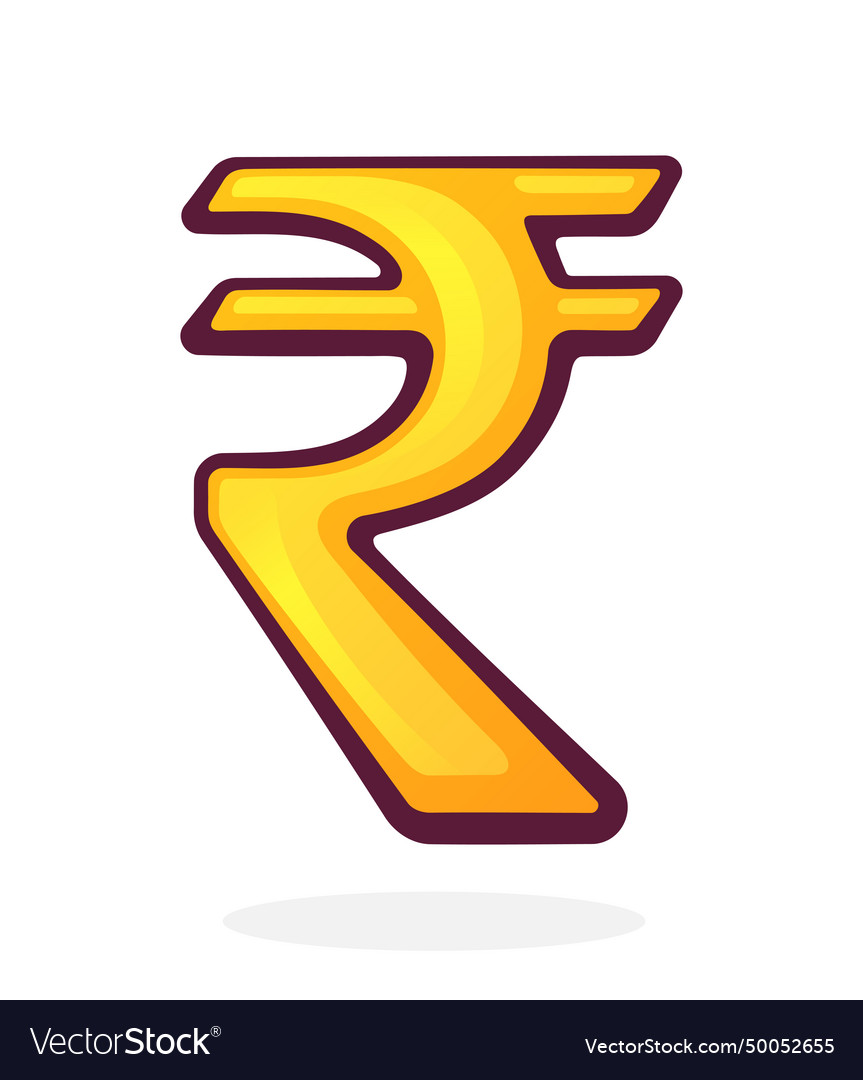 Golden rupee sign indian currency symbol Vector Image