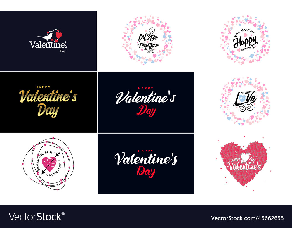 Happy valentines day hand-drawn lettering Vector Image