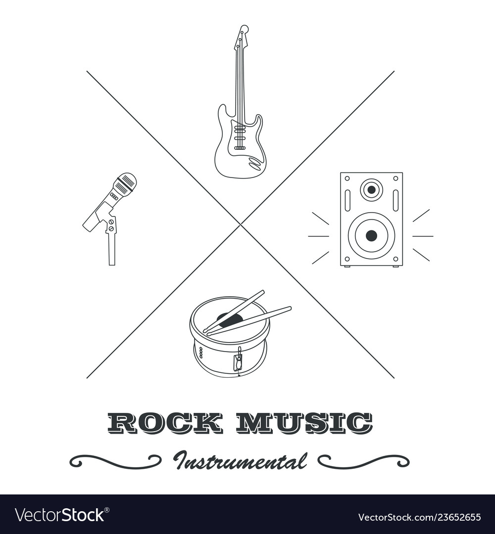 Hipster logo or label for musical instruments