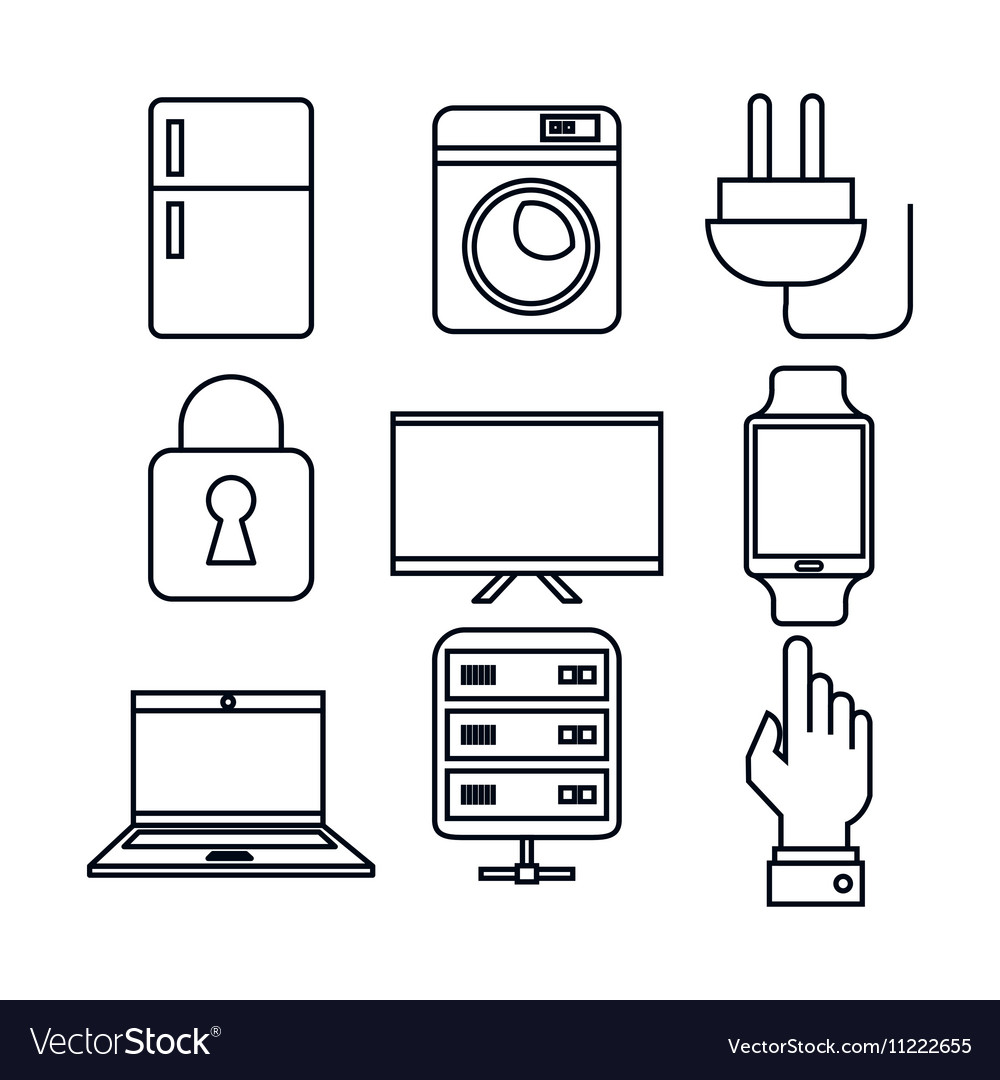 Internet of things flat icons Royalty Free Vector Image