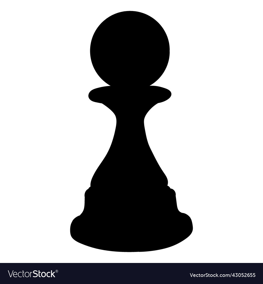 Pawn chess piece realistic silhouette Royalty Free Vector