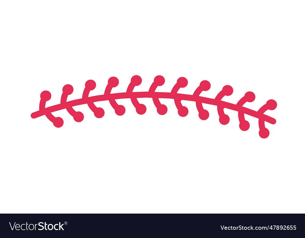 Red baseball stitch popular outdoor sporting Vector Image