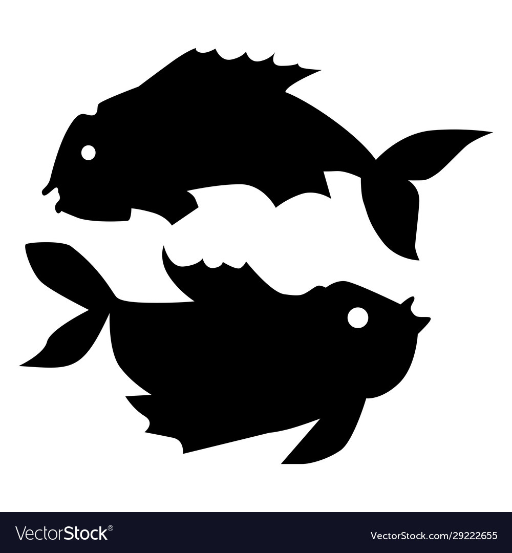 Silhouette pisces zodiac sign motives Royalty Free Vector