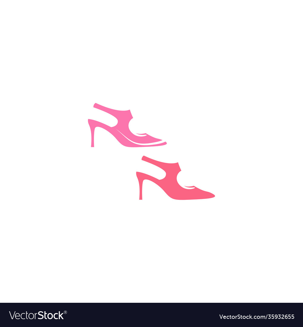 Woman shoe high heel logo icon design Royalty Free Vector