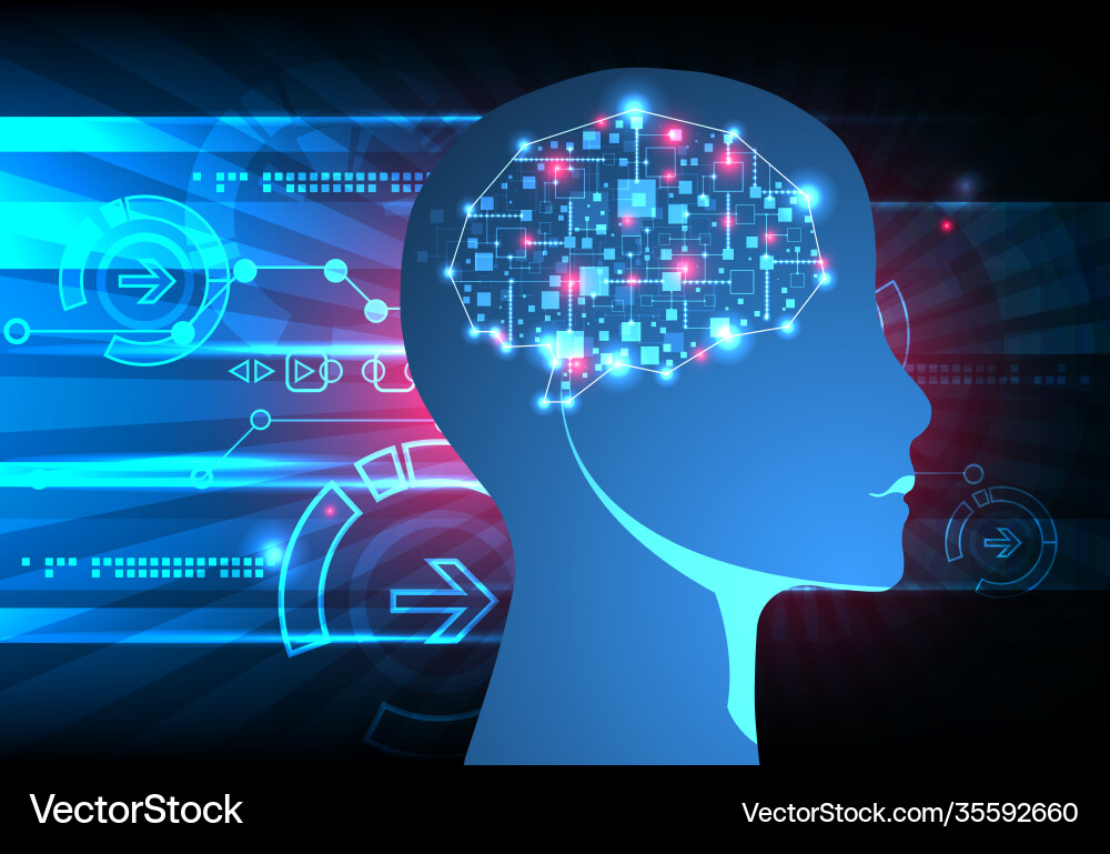 Artificial intelligence concept technology Vector Image