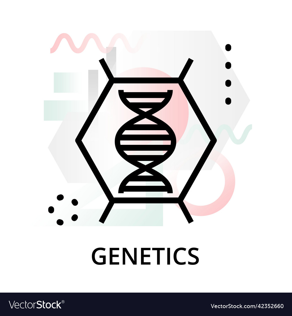 Concept of genetics icon on abstract background Vector Image