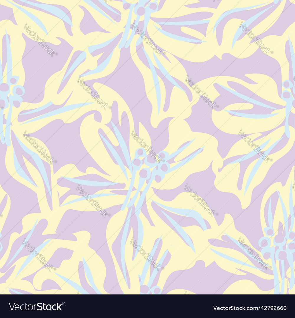 Floral brush strokes seamless pattern design Vector Image