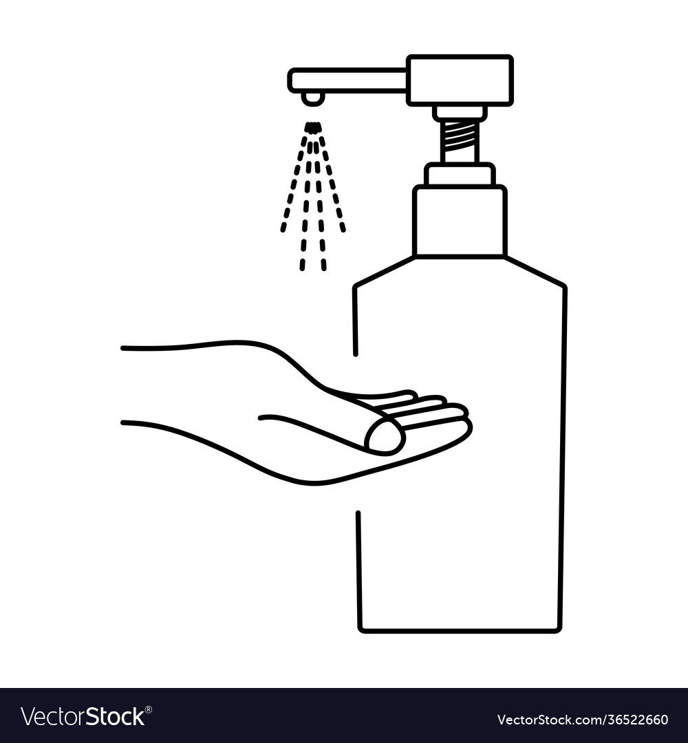 Hand sanitizer pump bottle hand sanitizer alcohol Vector Image