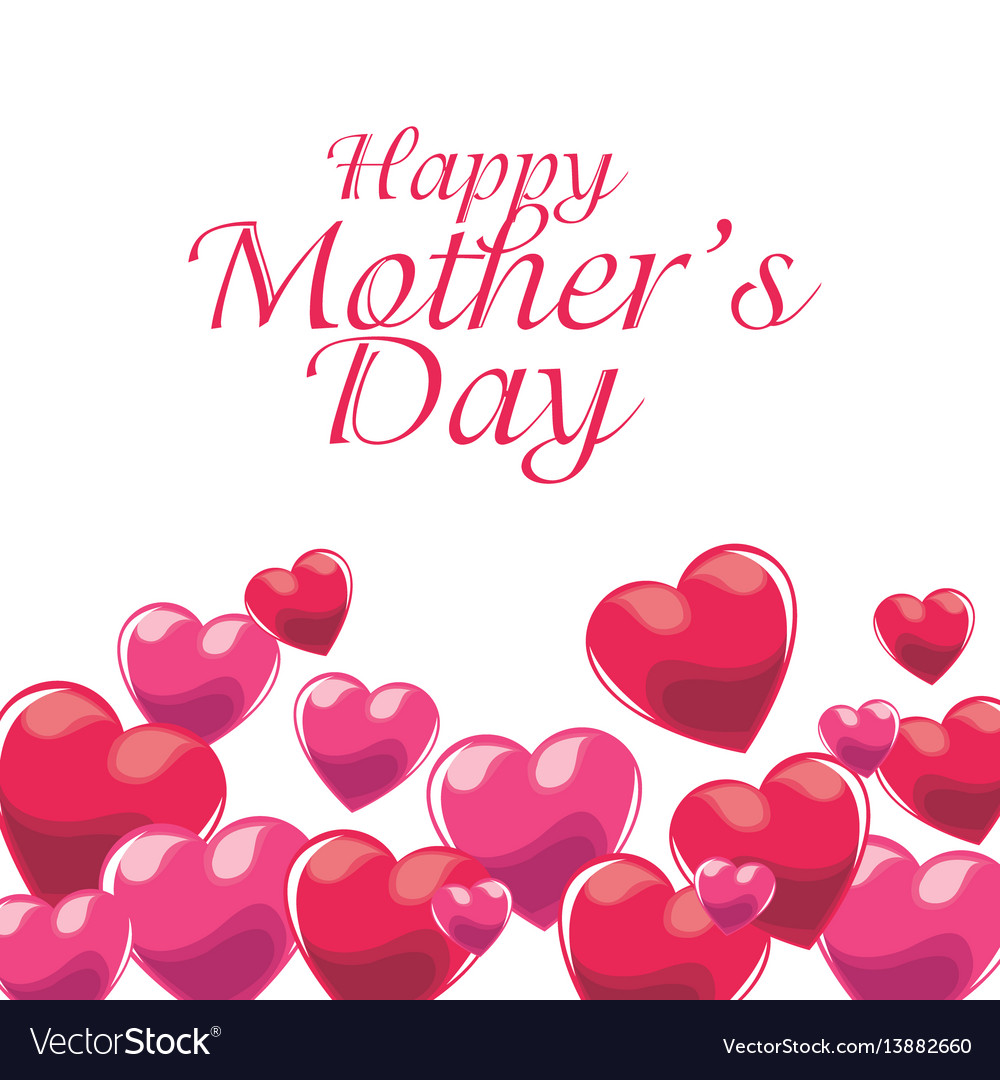 happy mothers day invitation pink balloons vector image