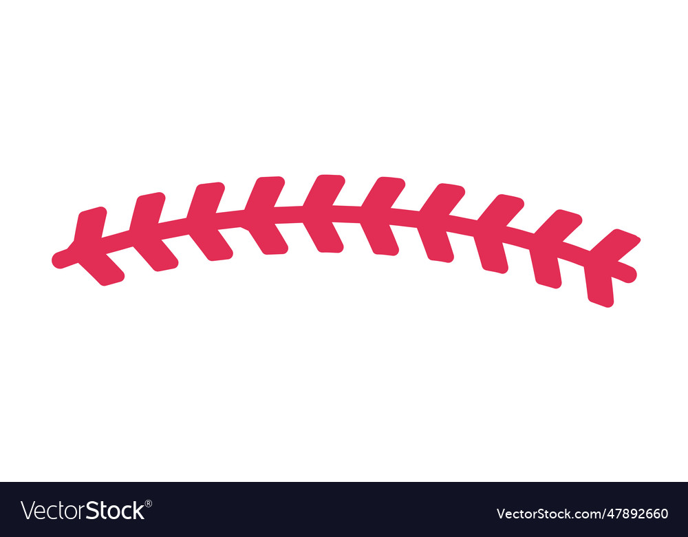 Red baseball stitch popular outdoor sporting Vector Image