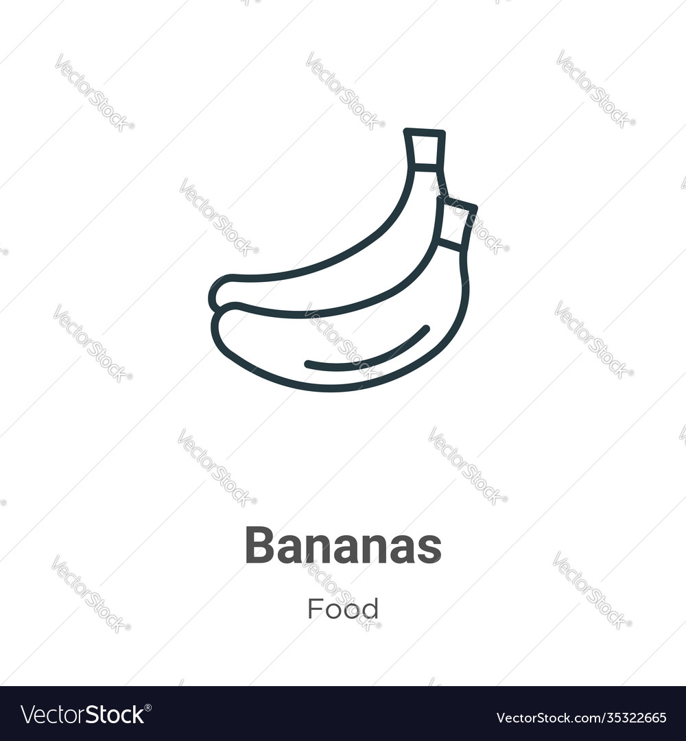 Bananas outline icon thin line black