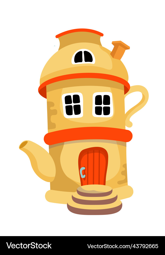 Fairytale ceramic teapot house for scene design Vector Image