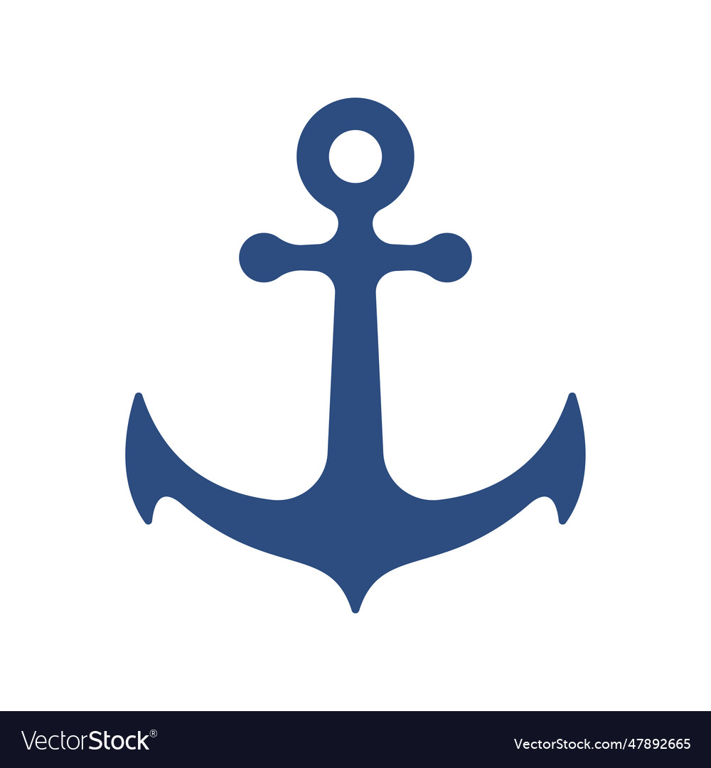 Iron Anchor Icon Ocean Navigation Equipment Vector Image