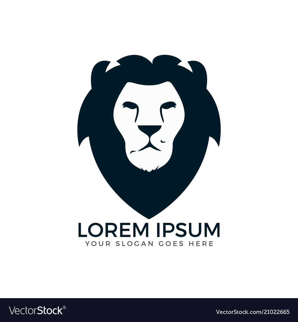 Lion head logo design Royalty Free Vector Image