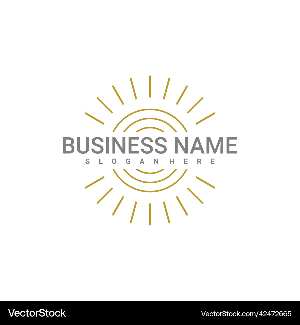 Simple sun logo template creative Royalty Free Vector Image