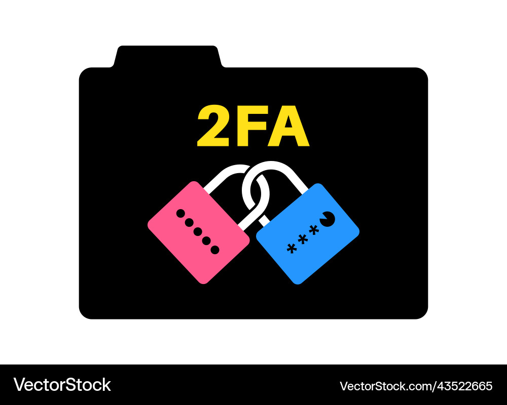 Two factor authentication Royalty Free Vector Image
