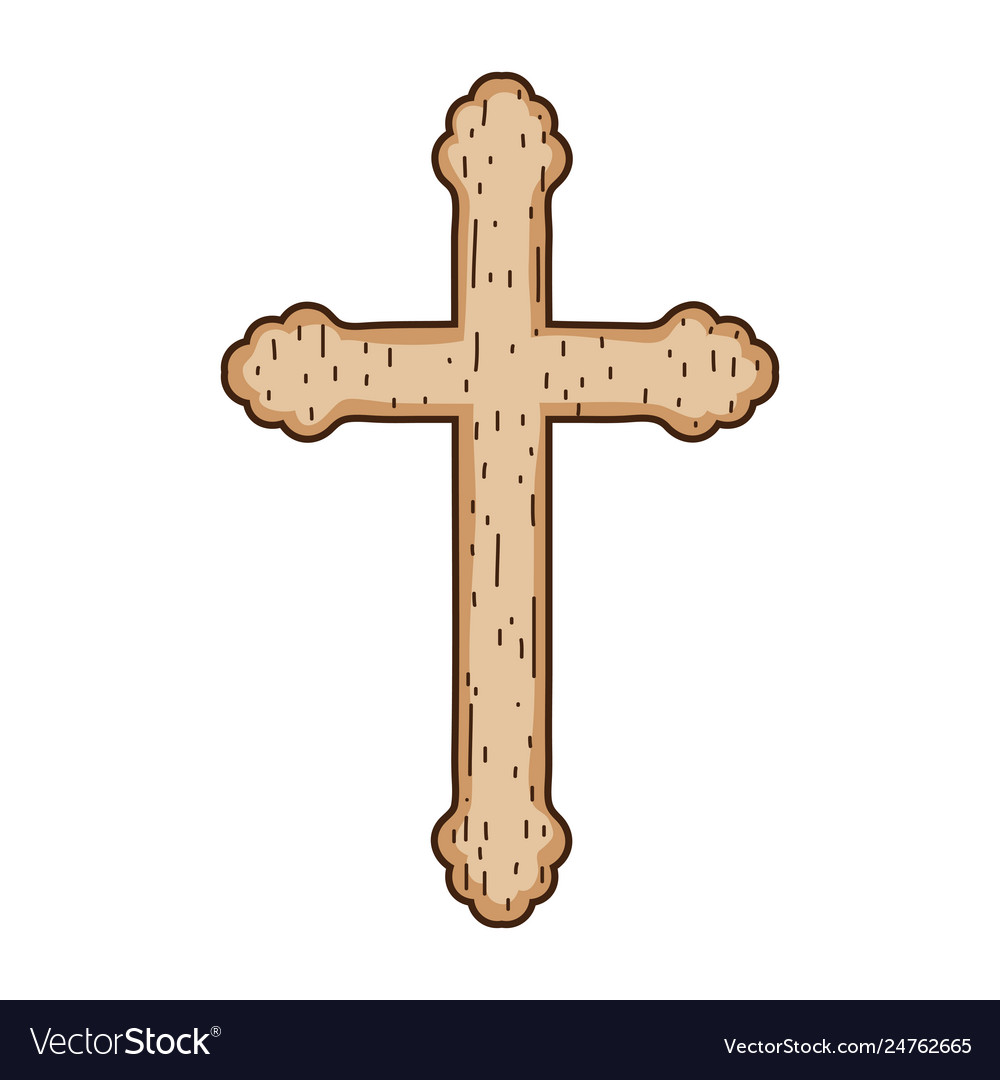 Wooden cross christianity icon