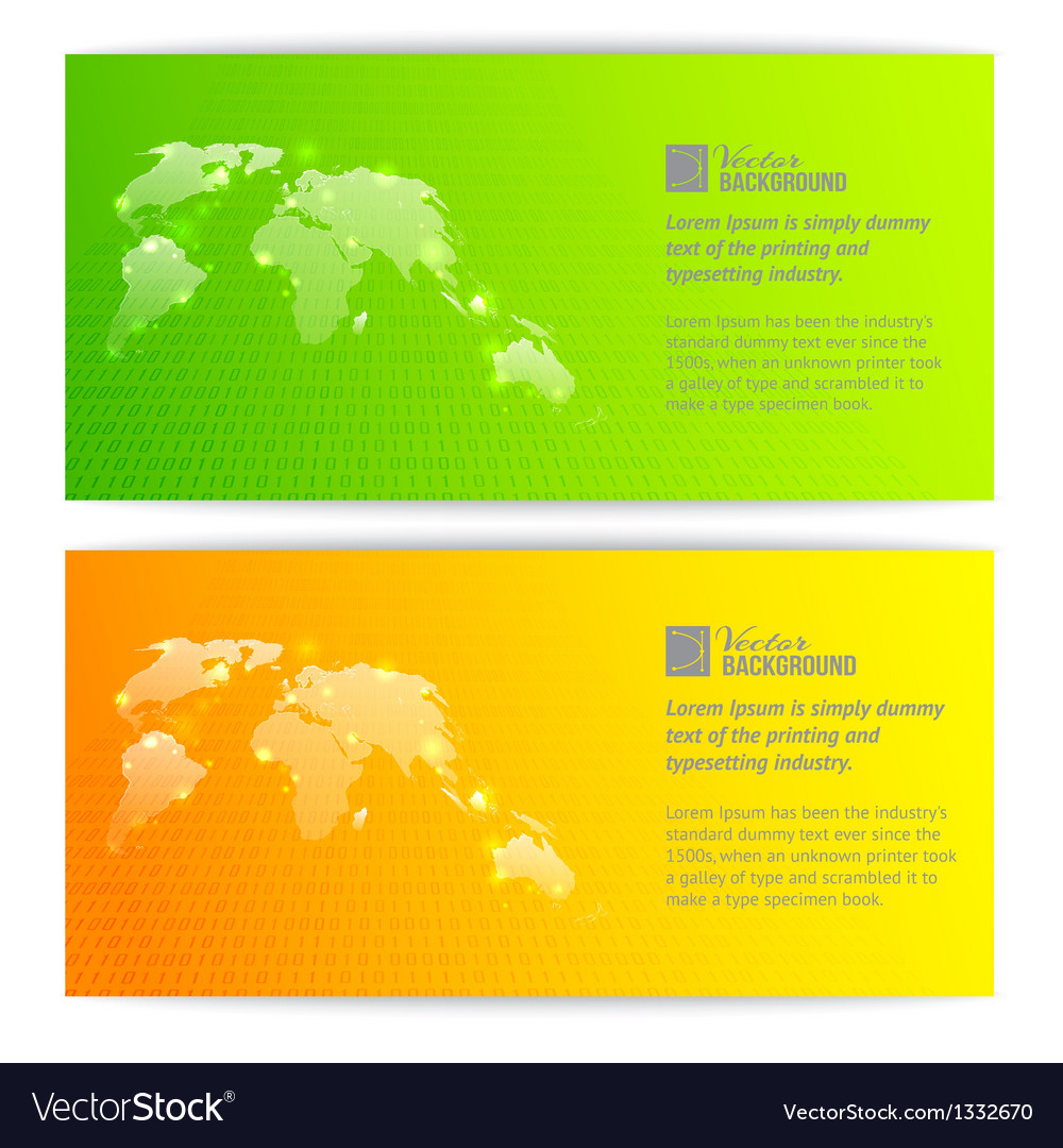 Banners with globe maps Royalty Free Vector Image