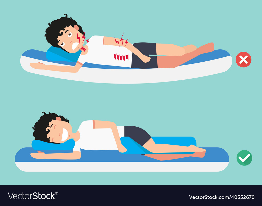 Best and worst positions for sleeping Royalty Free Vector