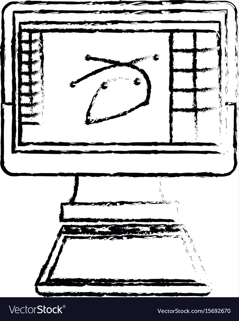 Computer graphic design pencil digital for web Vector Image