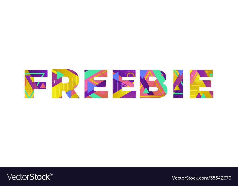 Freebie concept retro colorful word art Royalty Free Vector