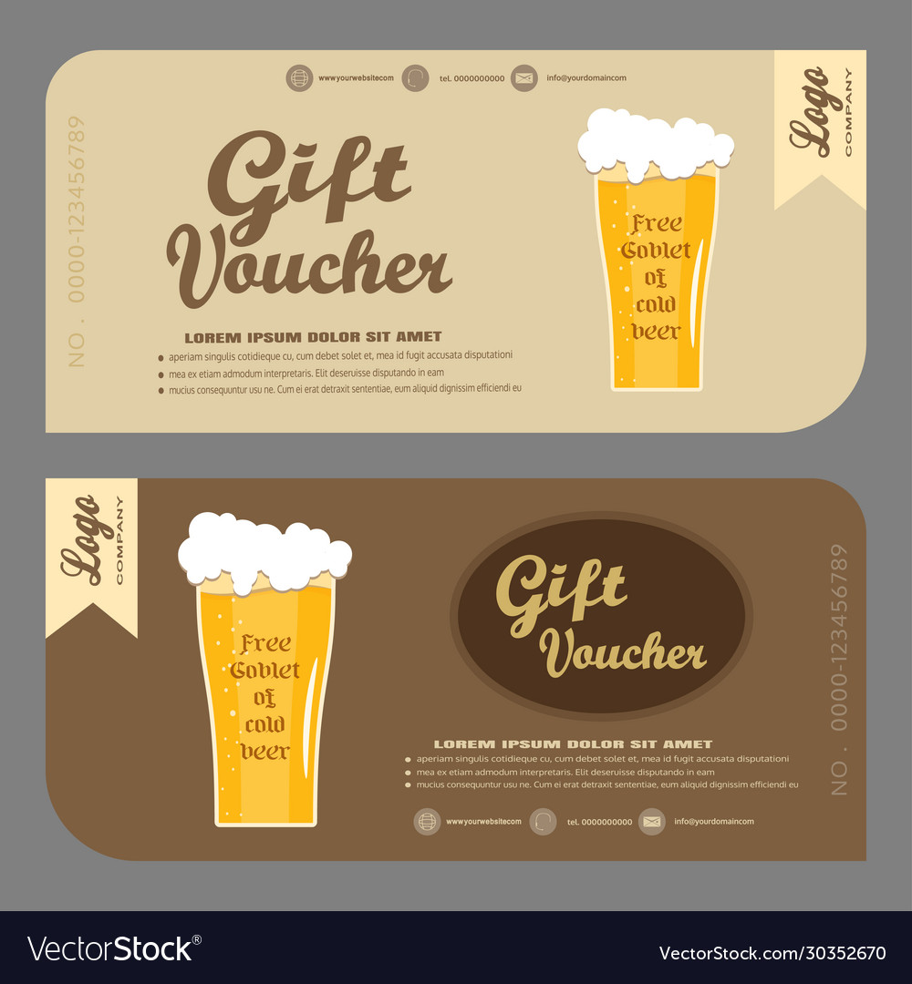 Premium Vector  Gift voucher template design for opening beer