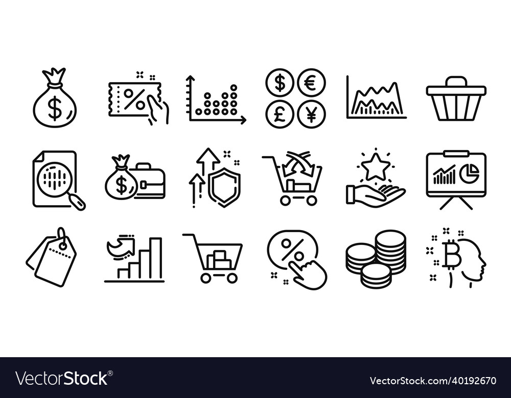 Internet shopping growth chart and presentation Vector Image