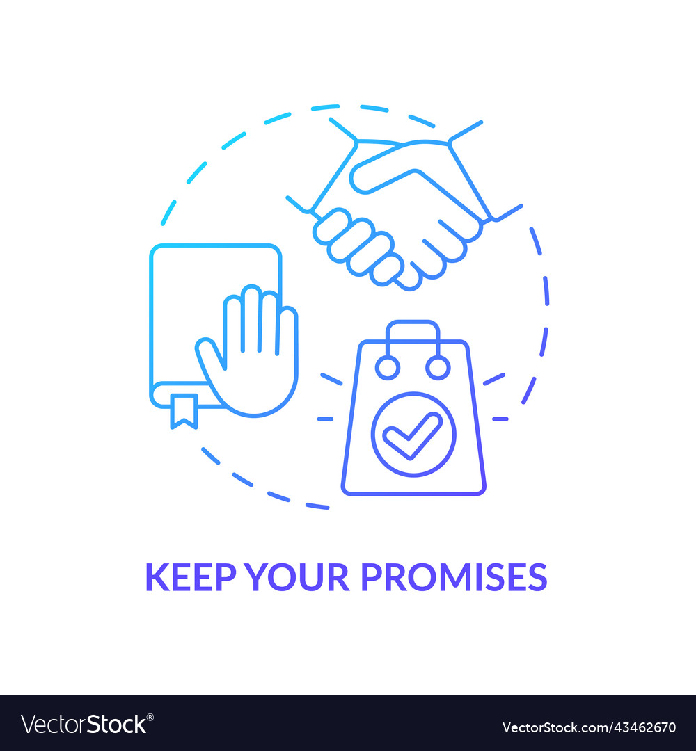 Keep your promises blue gradient concept icon Vector Image