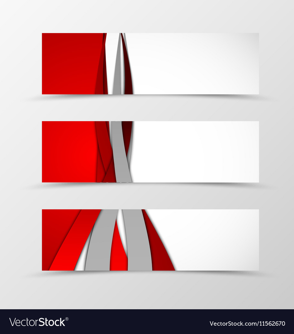 Set of header banner wave design