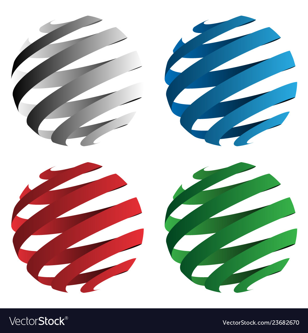 Spiral Ribbon Sphere 3d Royalty Free Vector Image