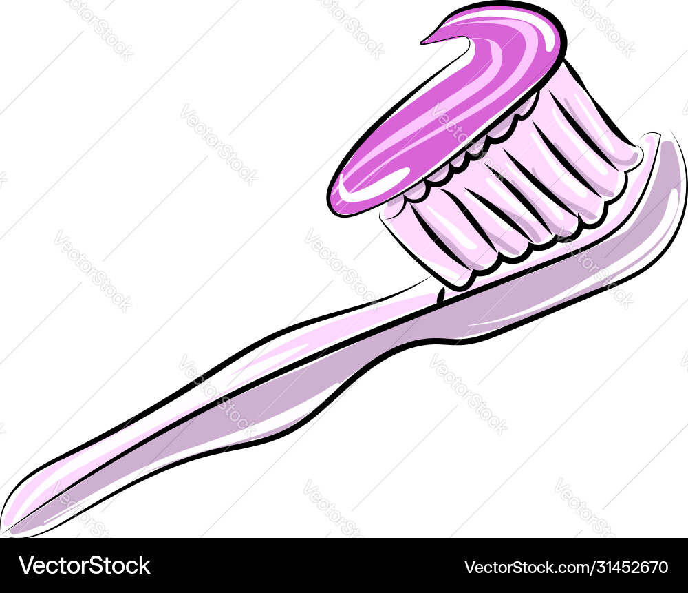 Toothpaste on toothbrush white background Vector Image
