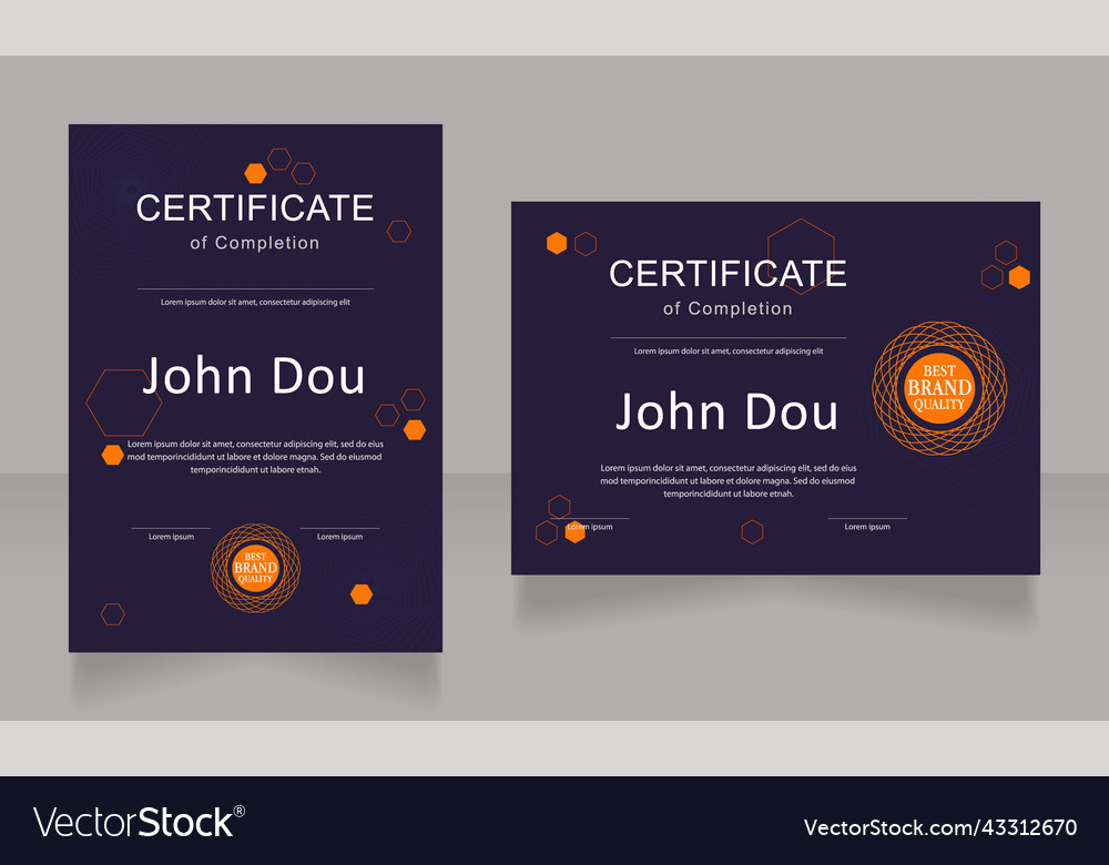 University course completion certificate design Vector Image University course completion certificate design Vector Image