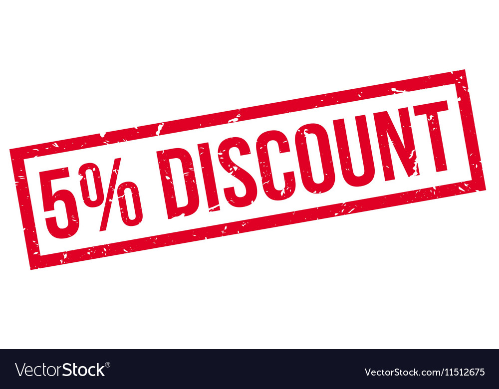 5 Percent Discount Rubber Stamp Royalty Free Vector Image