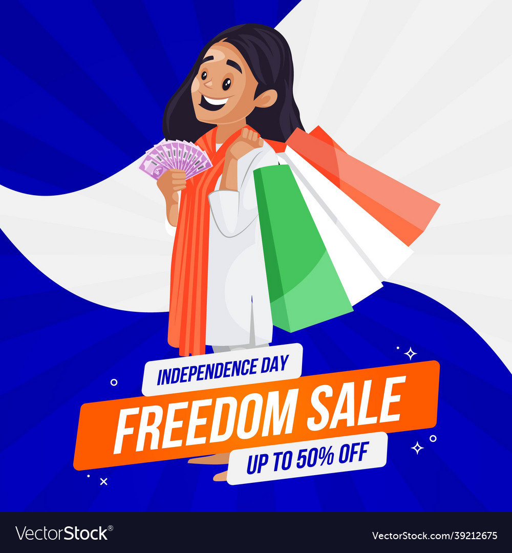 Banner Design Of Independence Day Sale Royalty Free Vector