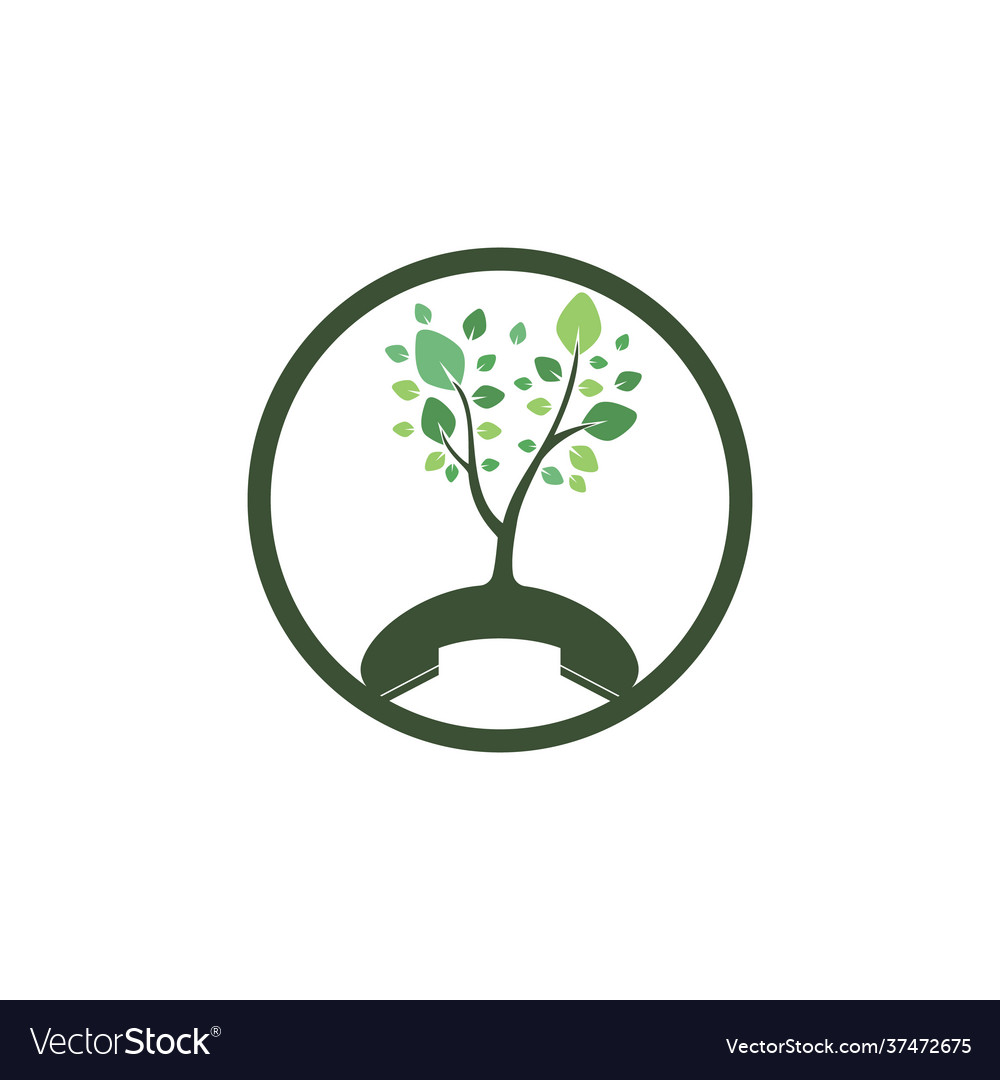 Handset tree icon design template Royalty Free Vector Image