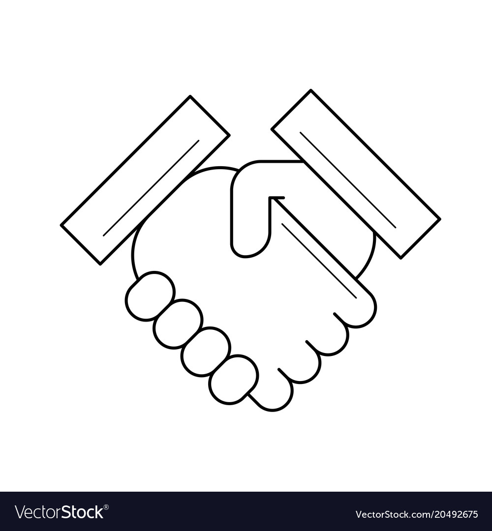 Handshake line icon Royalty Free Vector Image VectorStock