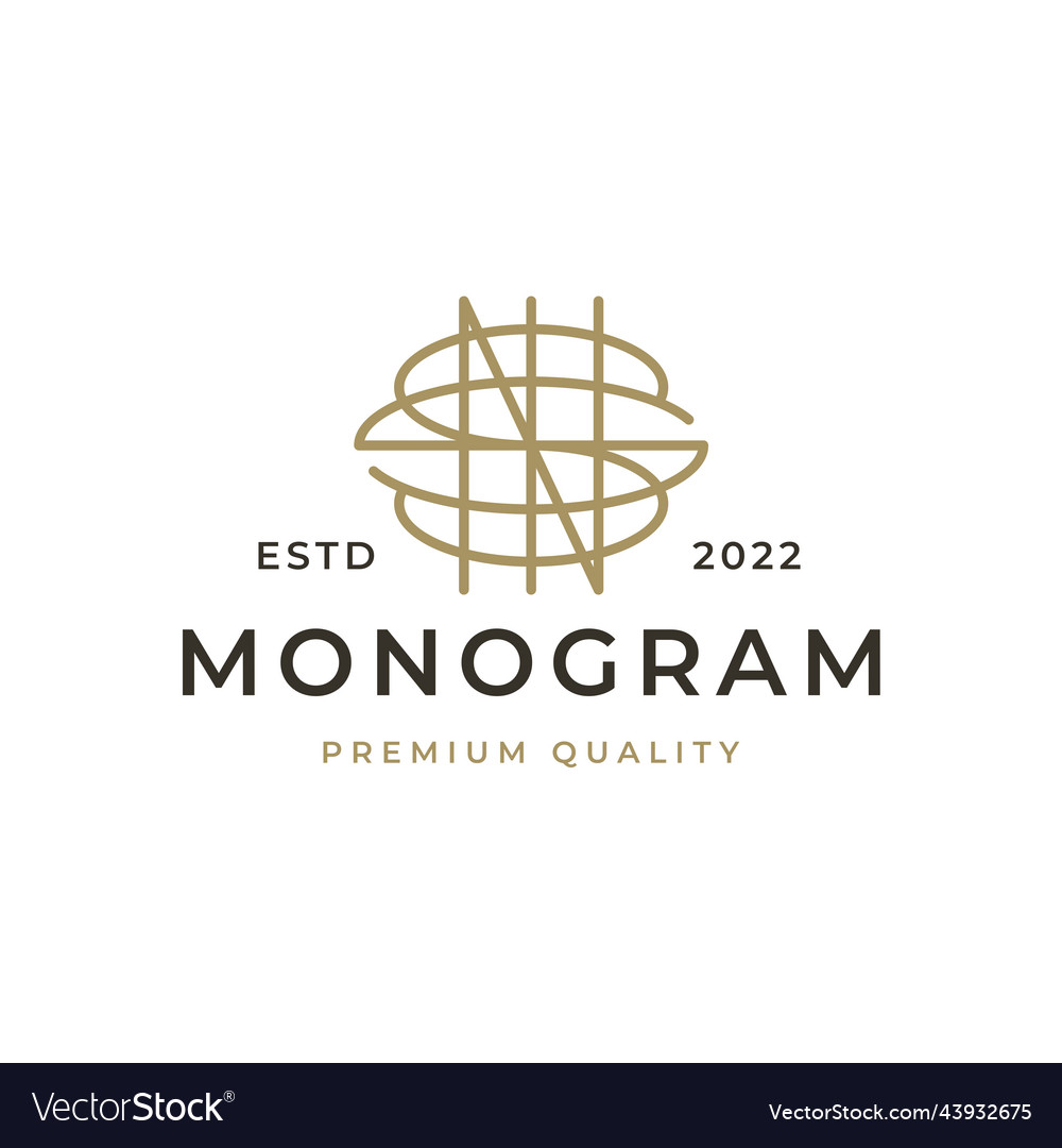 Monogram initial letter logo design Royalty Free Vector
