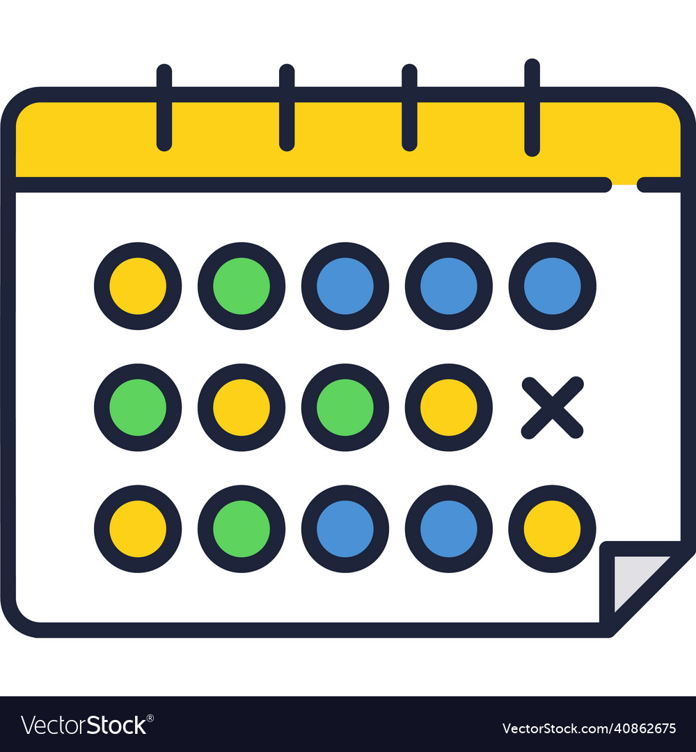 Month calendar icon week schedule plan Royalty Free Vector