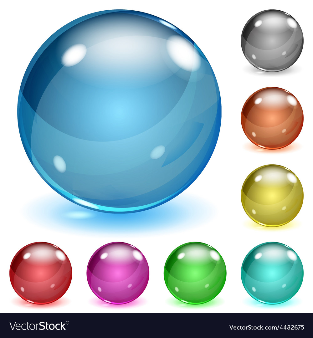 Multicolored opaque glass spheres Royalty Free Vector Image