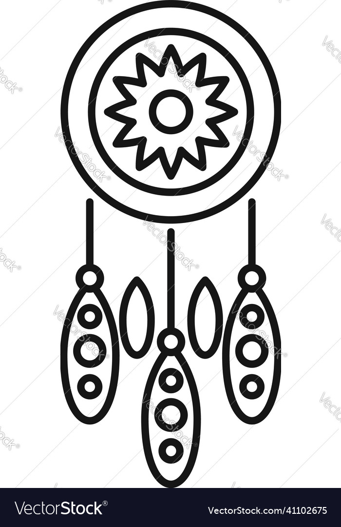 Dream catcher outline vector icon. Thin line black dream catcher