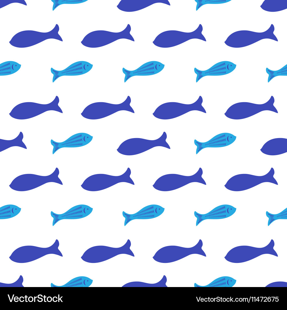 Seamless pattern with fish silhouettes Royalty Free Vector