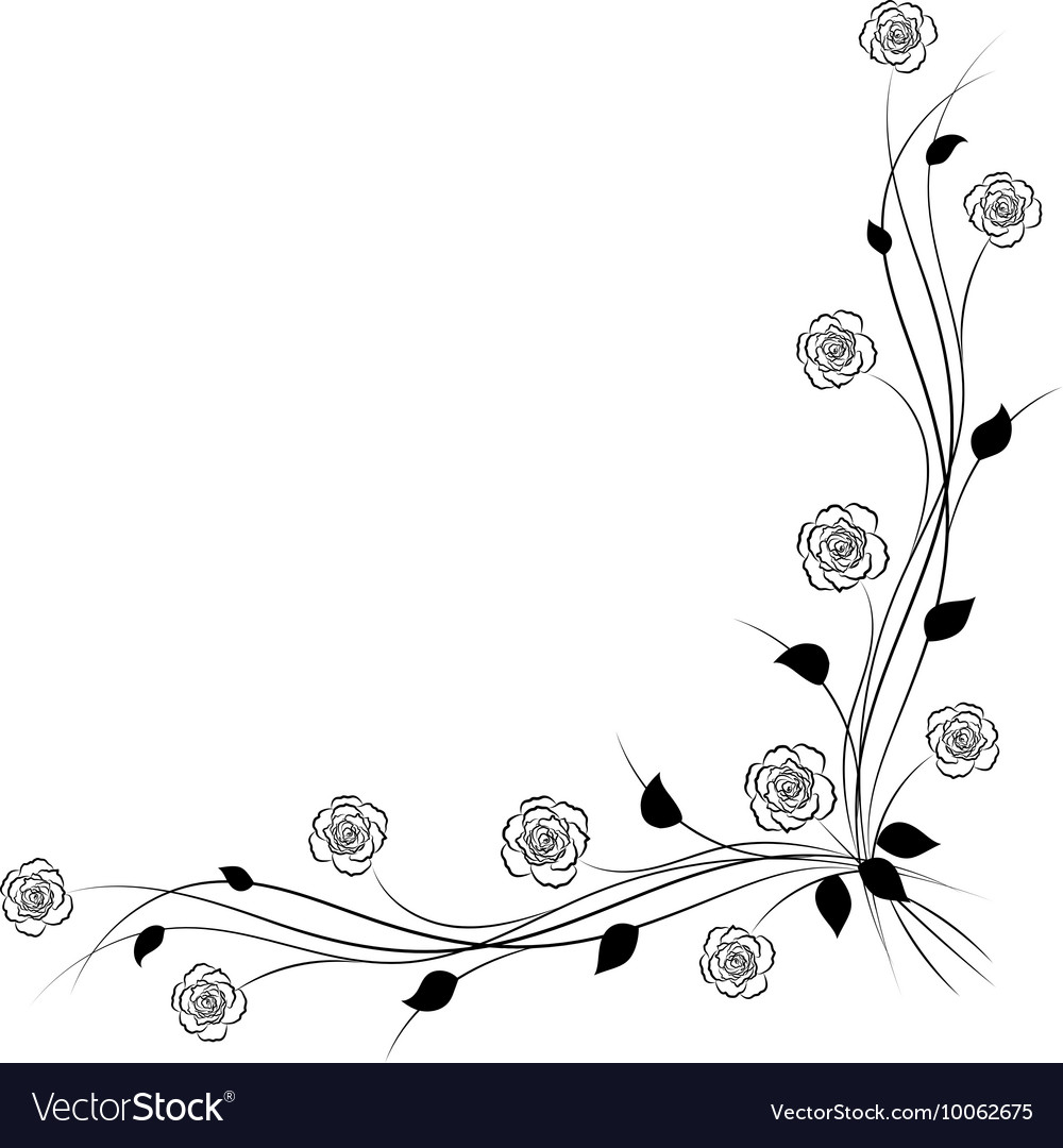 Simple floral background in black and white Vector Image